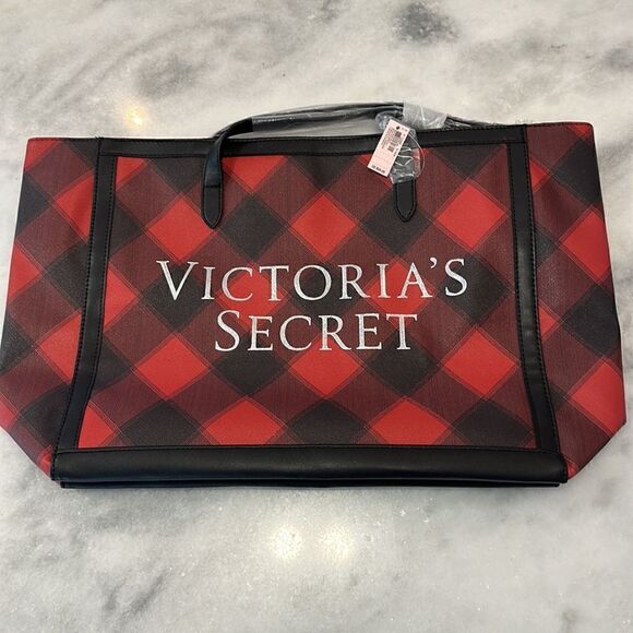 Victoria’s Secret 🔥 Red and Black Plaid Tote Brand New in Original Packing - Picture 3 of 5